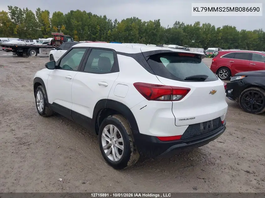 2021 CHEVROLET TRAILBLAZER VIN KL79MMS25MB086690 — фото 3