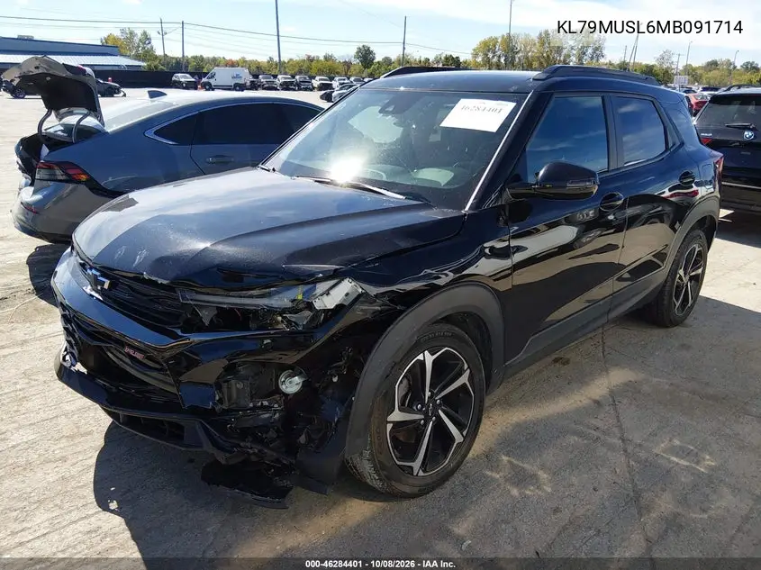 2021 CHEVROLET TRAILBLAZER VIN KL79MUSL6MB091714 — фото 2