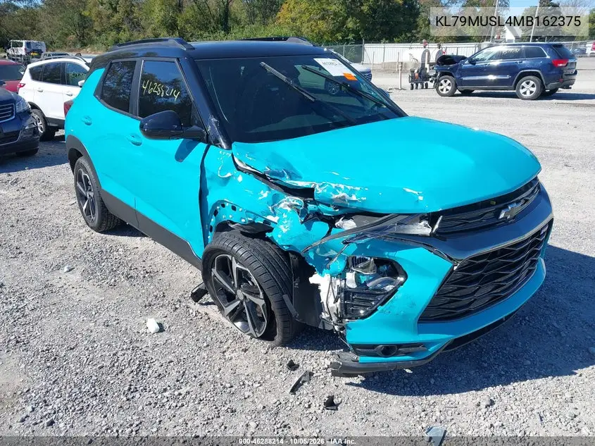 CHEVROLET TRAILBLAZER 2021, VIN KL79MUSL4MB162375