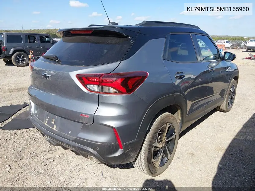 2021 CHEVROLET TRAILBLAZER VIN KL79MTSL5MB165960 — фото 4