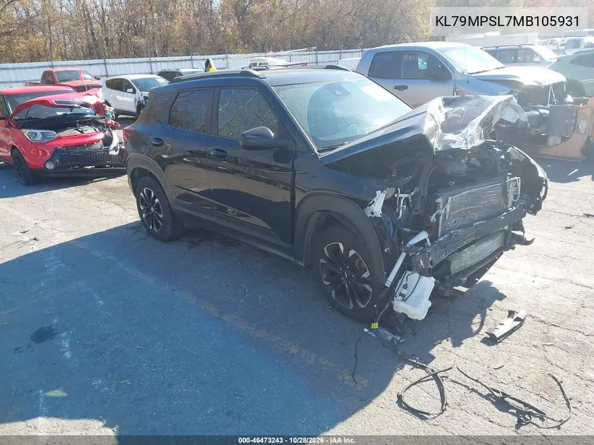 CHEVROLET TRAILBLAZER 2021, VIN KL79MPSL7MB105931