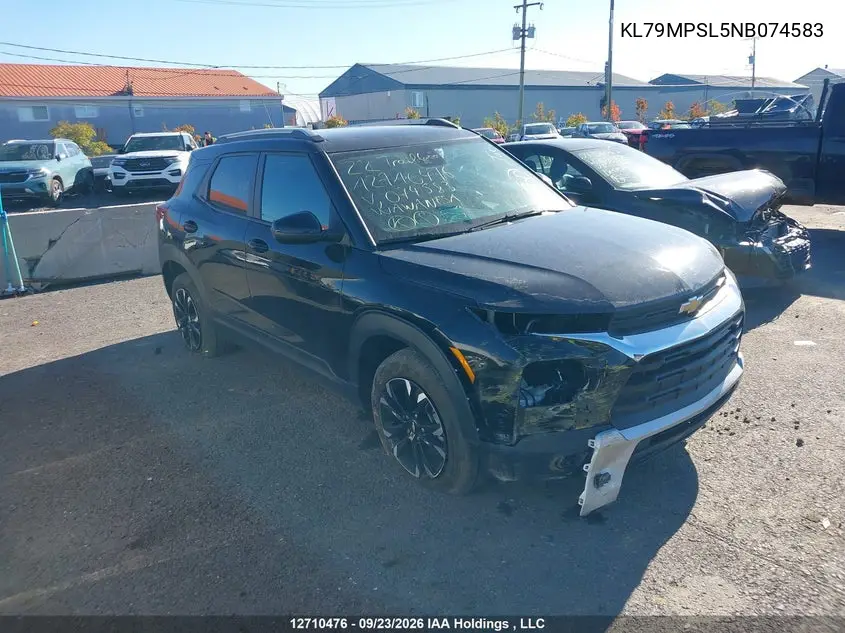 CHEVROLET TRAILBLAZER 2022, VIN KL79MPSL5NB074583