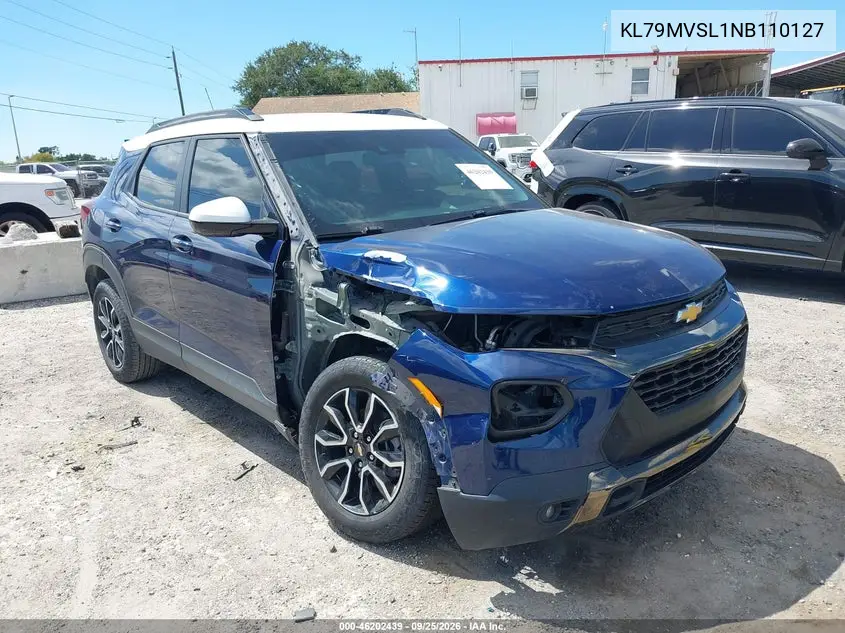 CHEVROLET TRAILBLAZER 2022, VIN KL79MVSL1NB110127