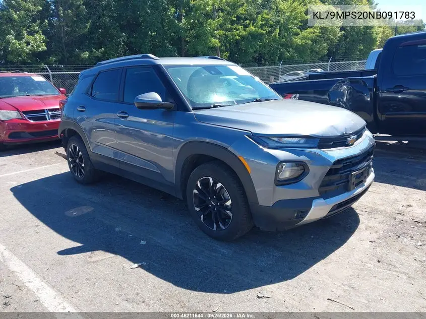 CHEVROLET TRAILBLAZER 2022, VIN KL79MPS20NB091783