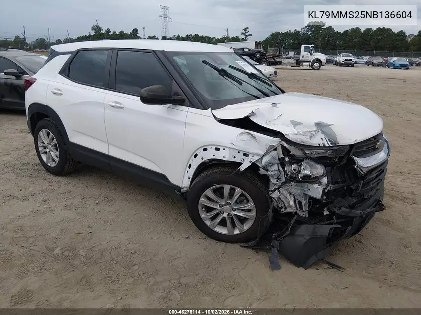 CHEVROLET TRAILBLAZER 2022, VIN KL79MMS25NB136604