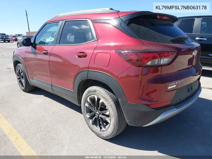 2022 CHEVROLET TRAILBLAZER VIN KL79MPSL7NB063178 — фото 3
