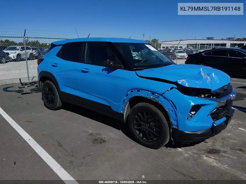CHEVROLET TRAILBLAZER 2024, VIN KL79MMSL7RB191148