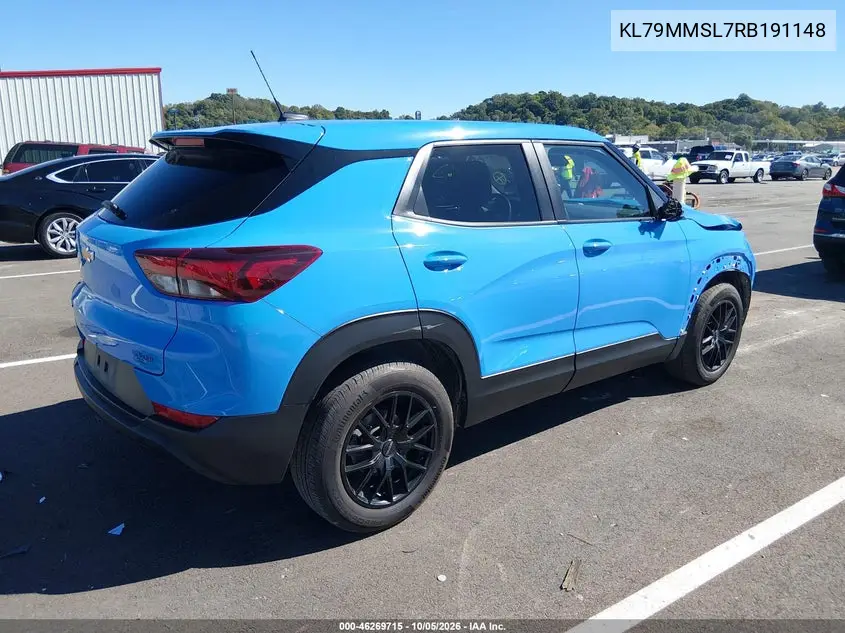 2024 CHEVROLET TRAILBLAZER VIN KL79MMSL7RB191148 — фото 4