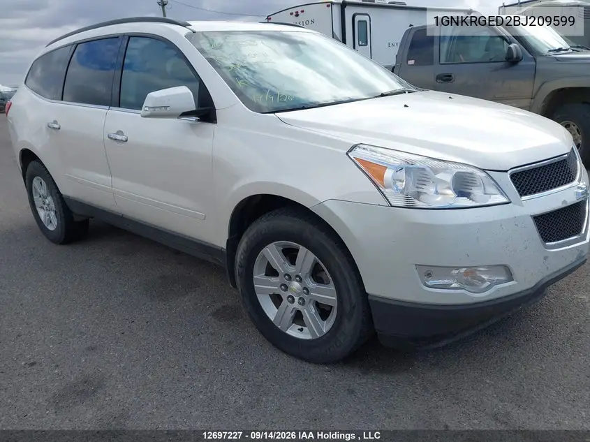 CHEVROLET TRAVERSE 2011, VIN 1GNKRGED2BJ209599