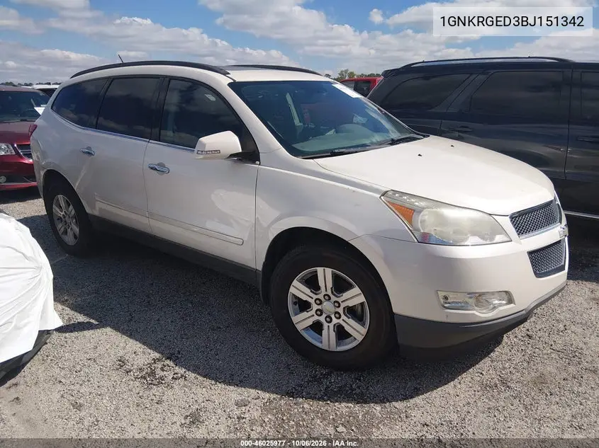 CHEVROLET TRAVERSE 2011, VIN 1GNKRGED3BJ151342