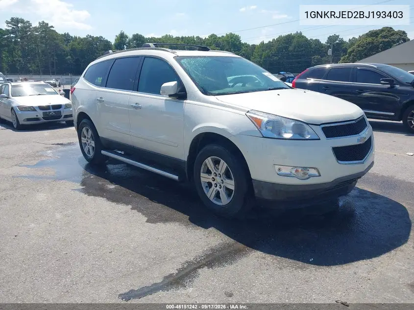 CHEVROLET TRAVERSE 2011, VIN 1GNKRJED2BJ193403