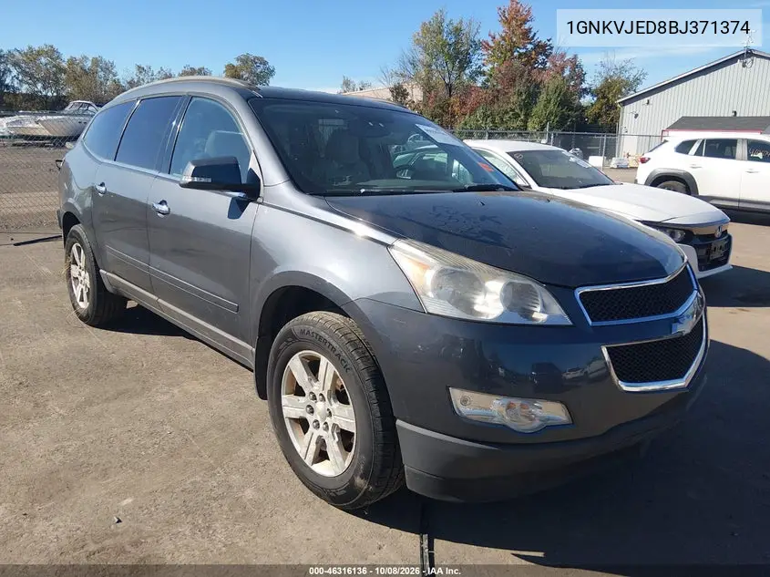 CHEVROLET TRAVERSE 2011, VIN 1GNKVJED8BJ371374