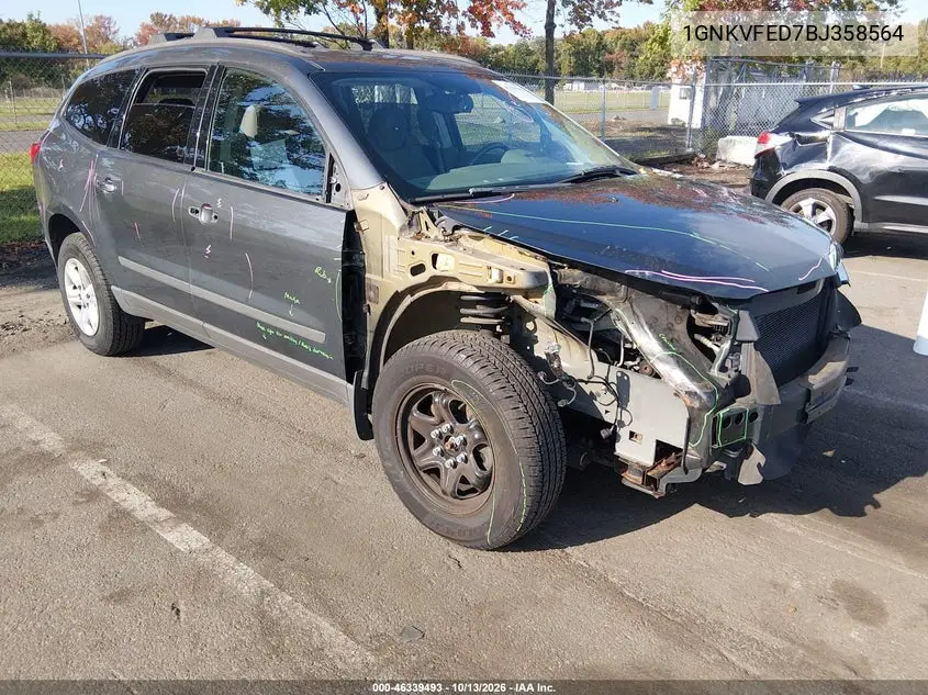 CHEVROLET TRAVERSE 2011, VIN 1GNKVFED7BJ358564