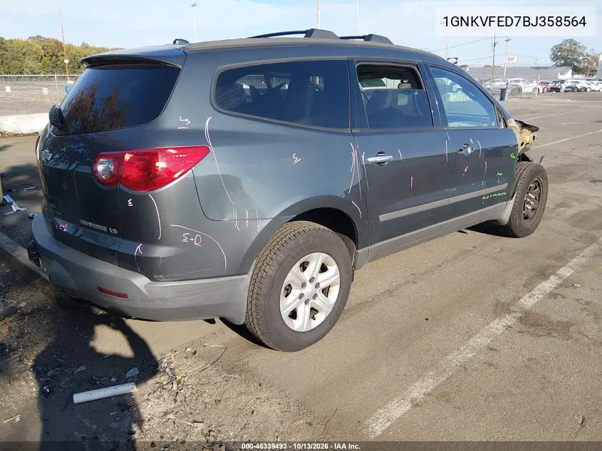 2011 CHEVROLET TRAVERSE VIN 1GNKVFED7BJ358564 — фото 4