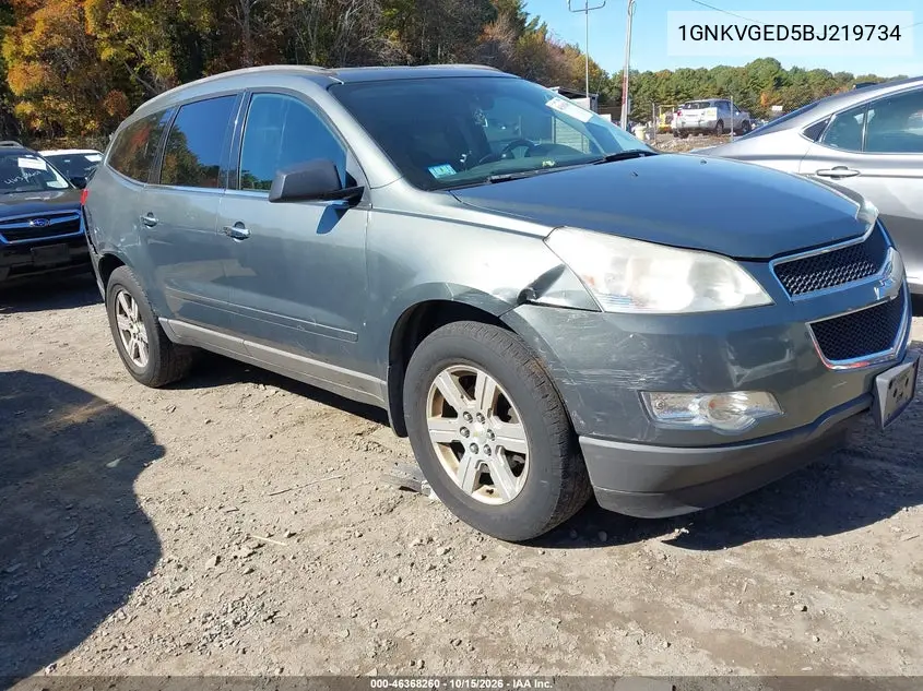 CHEVROLET TRAVERSE 2011, VIN 1GNKVGED5BJ219734
