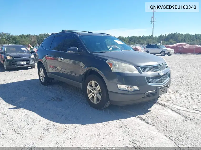 CHEVROLET TRAVERSE 2011, VIN 1GNKVGED9BJ100343