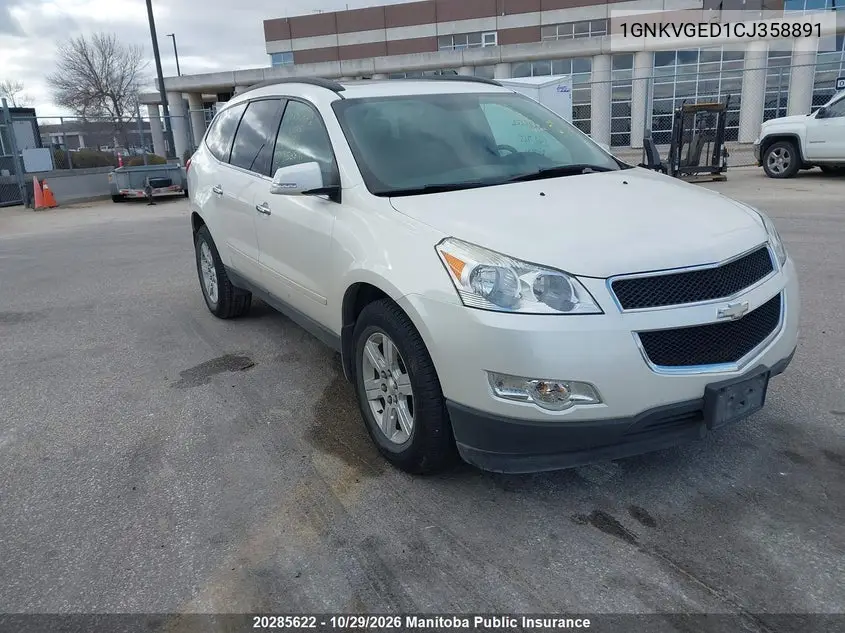 CHEVROLET TRAVERSE 2012, VIN 1GNKVGED1CJ358891