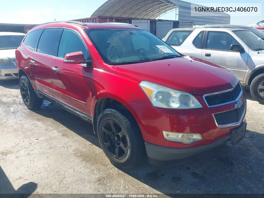 CHEVROLET TRAVERSE 2012, VIN 1GNKRJED3CJ406070
