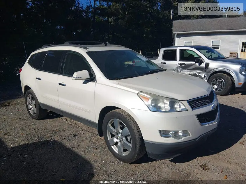 CHEVROLET TRAVERSE 2012, VIN 1GNKVGED0CJ359305