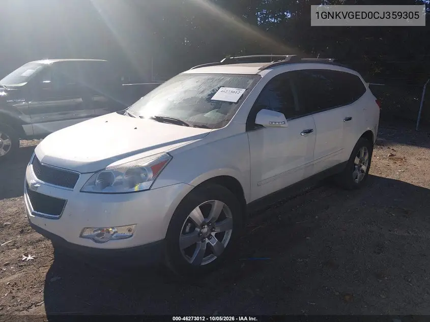 2012 CHEVROLET TRAVERSE VIN 1GNKVGED0CJ359305 — фото 2