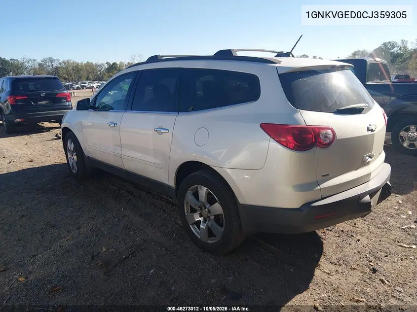 2012 CHEVROLET TRAVERSE VIN 1GNKVGED0CJ359305 — фото 3