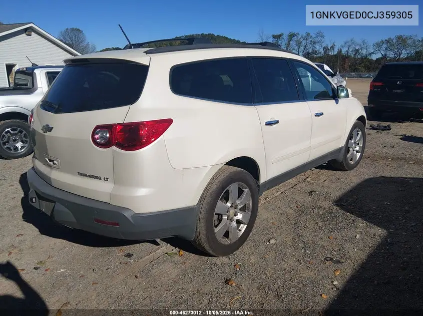 2012 CHEVROLET TRAVERSE VIN 1GNKVGED0CJ359305 — фото 4