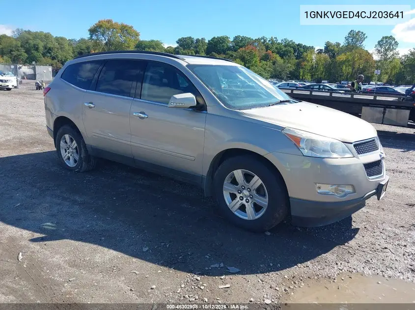 CHEVROLET TRAVERSE 2012, VIN 1GNKVGED4CJ203641