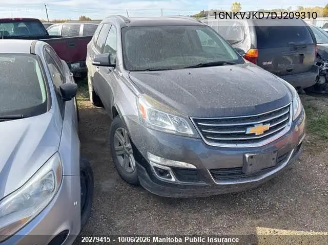 CHEVROLET TRAVERSE 2013, VIN 1GNKVJKD7DJ209310