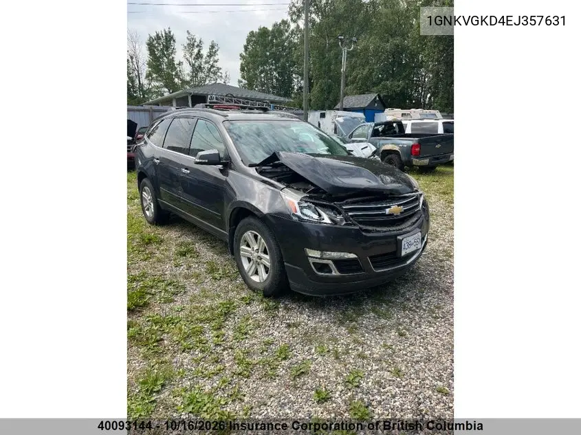 CHEVROLET TRAVERSE 2014, VIN 1GNKVGKD4EJ357631