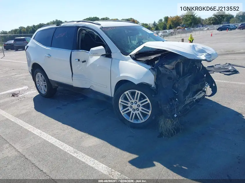 CHEVROLET TRAVERSE 2014, VIN 1GNKRGKD6EJ213552
