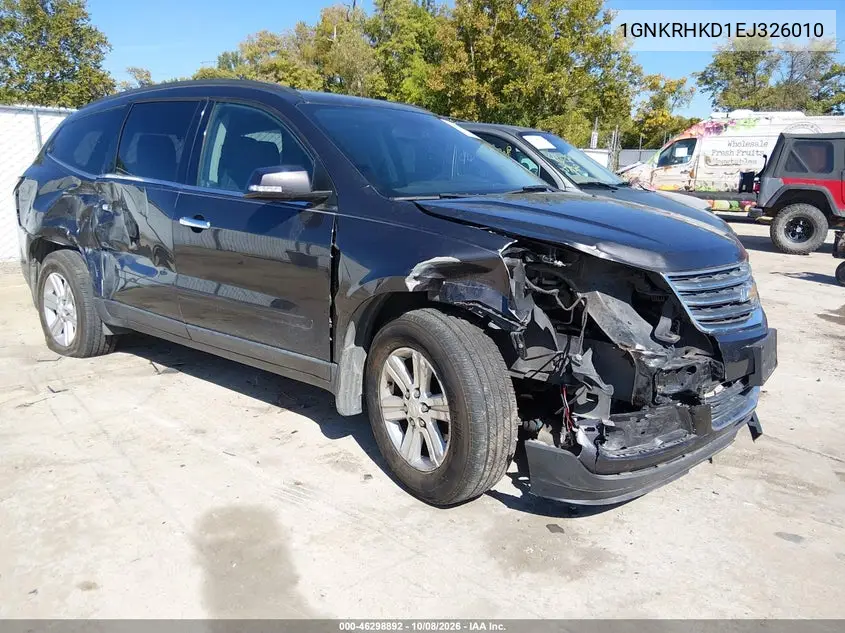 CHEVROLET TRAVERSE 2014, VIN 1GNKRHKD1EJ326010