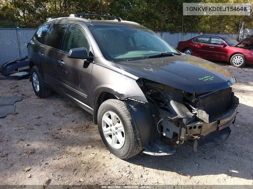 CHEVROLET TRAVERSE 2014, VIN 1GNKVFKD0EJ154648