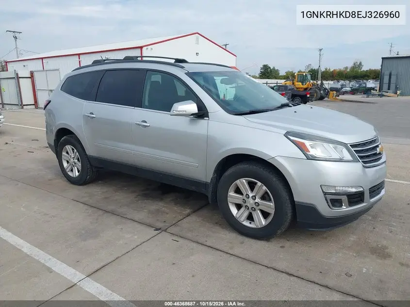 CHEVROLET TRAVERSE 2014, VIN 1GNKRHKD8EJ326960
