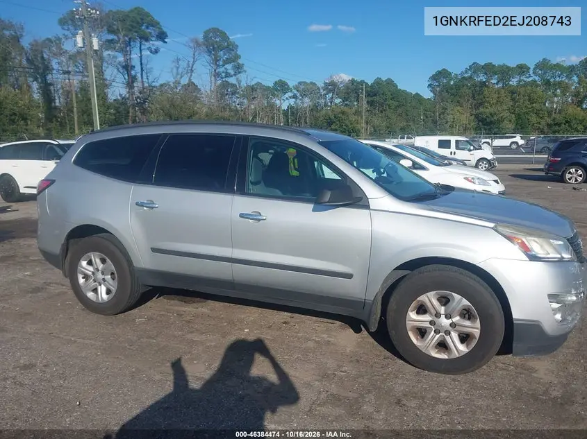 CHEVROLET TRAVERSE 2014, VIN 1GNKRFED2EJ208743