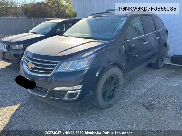 2015 CHEVROLET TRAVERSE VIN 1GNKVGKD7FJ356085 — фото 2