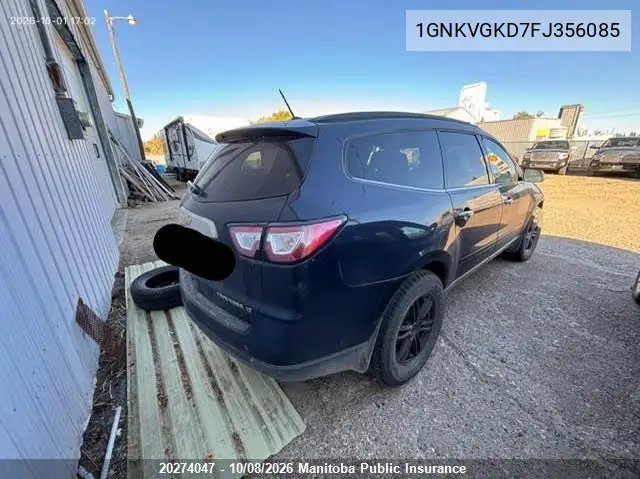 2015 CHEVROLET TRAVERSE VIN 1GNKVGKD7FJ356085 — фото 4