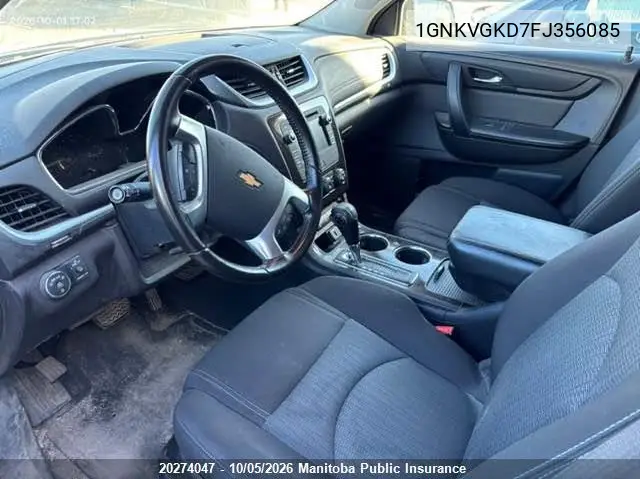 2015 CHEVROLET TRAVERSE VIN 1GNKVGKD7FJ356085 — фото 5