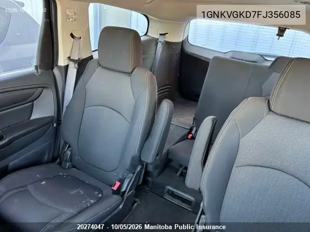 2015 CHEVROLET TRAVERSE VIN 1GNKVGKD7FJ356085 — фото 8