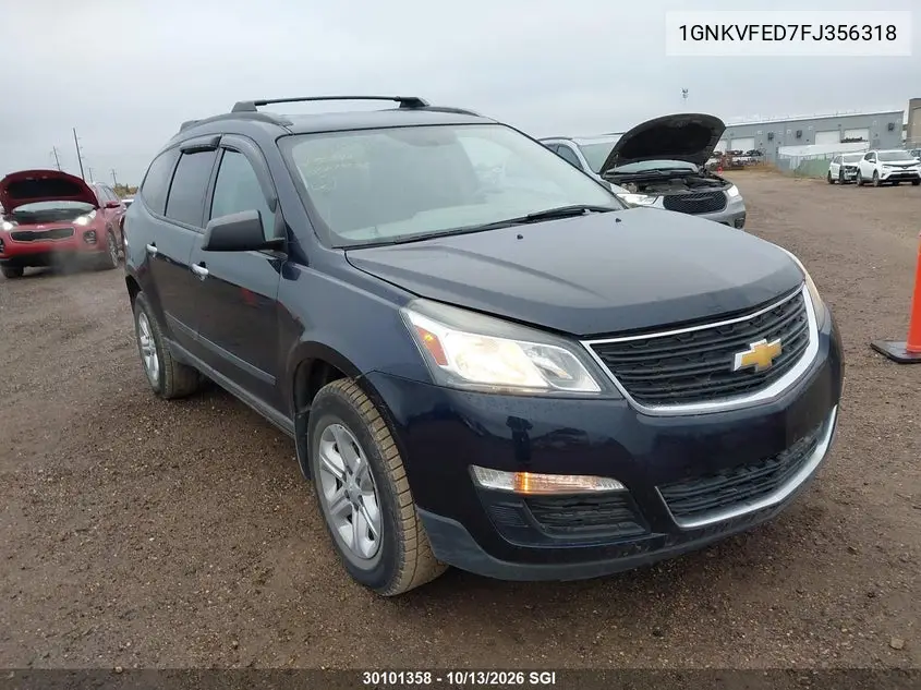 CHEVROLET TRAVERSE 2015, VIN 1GNKVFED7FJ356318