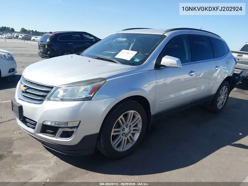 2015 CHEVROLET TRAVERSE VIN 1GNKVGKDXFJ202924 — фото 2
