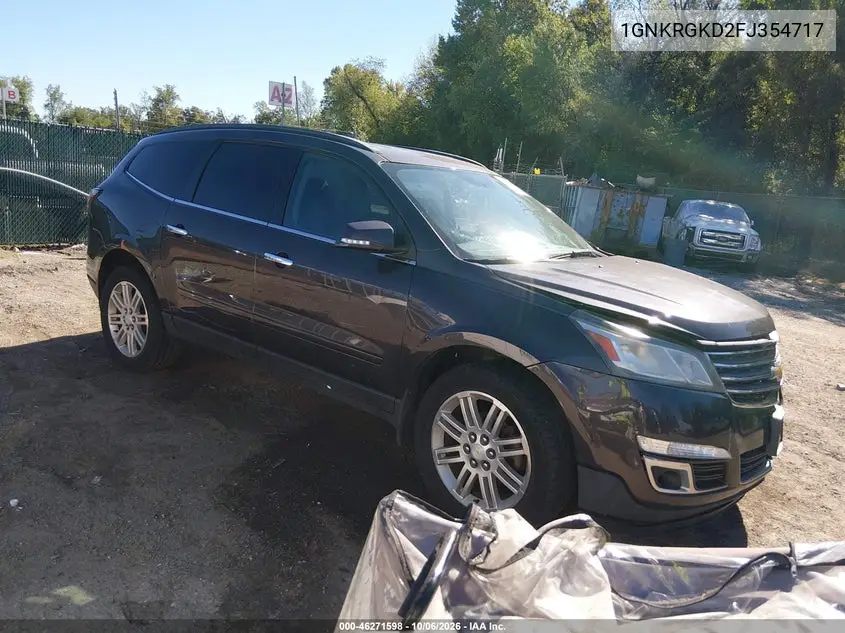 CHEVROLET TRAVERSE 2015, VIN 1GNKRGKD2FJ354717