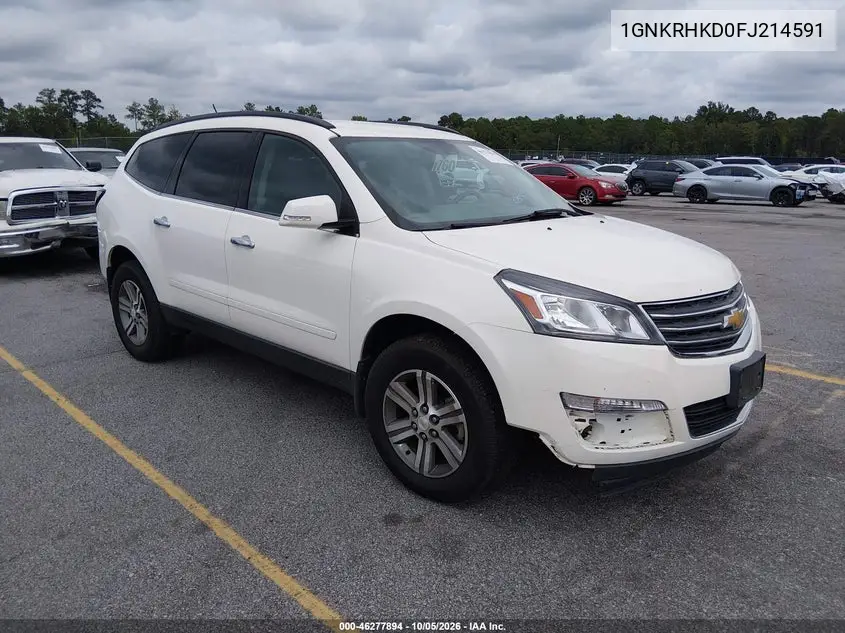 CHEVROLET TRAVERSE 2015, VIN 1GNKRHKD0FJ214591