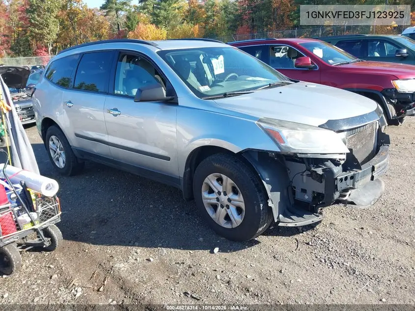 CHEVROLET TRAVERSE 2015, VIN 1GNKVFED3FJ123925