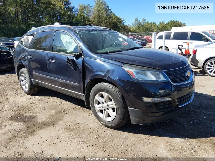 CHEVROLET TRAVERSE 2015, VIN 1GNKRFKDXFJ217535