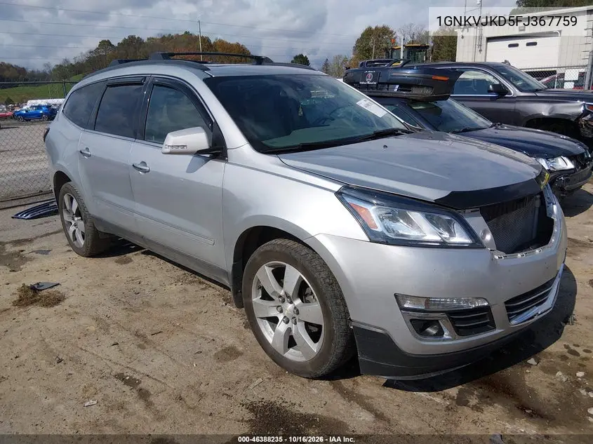 CHEVROLET TRAVERSE 2015, VIN 1GNKVJKD5FJ367759