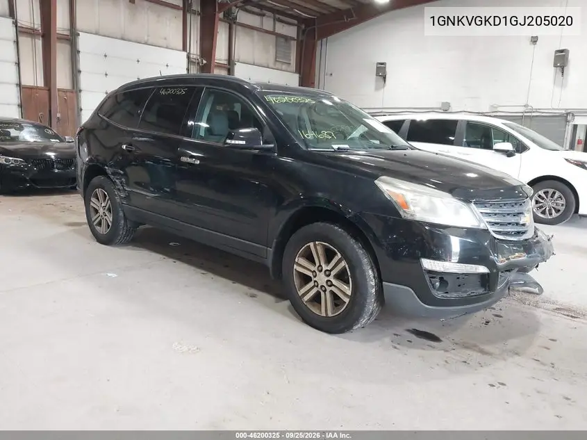 CHEVROLET TRAVERSE 2016, VIN 1GNKVGKD1GJ205020
