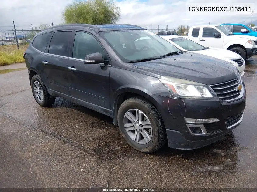 CHEVROLET TRAVERSE 2016, VIN 1GNKRGKDXGJ135411