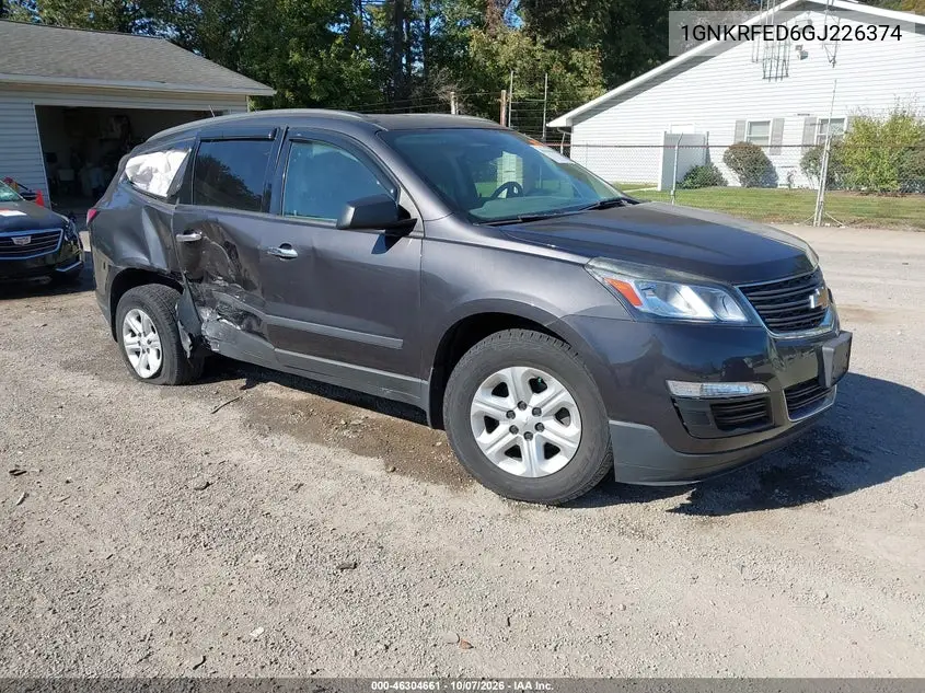 CHEVROLET TRAVERSE 2016, VIN 1GNKRFED6GJ226374