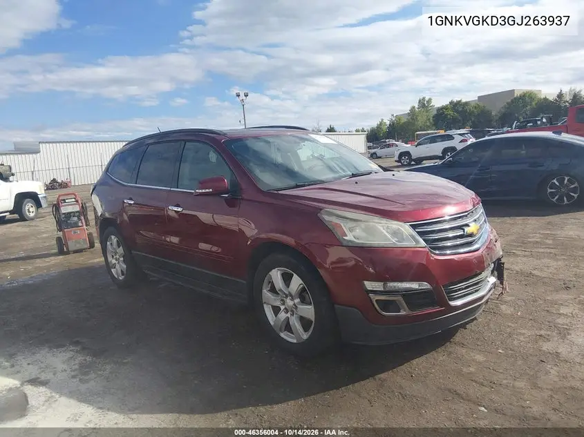 CHEVROLET TRAVERSE 2016, VIN 1GNKVGKD3GJ263937