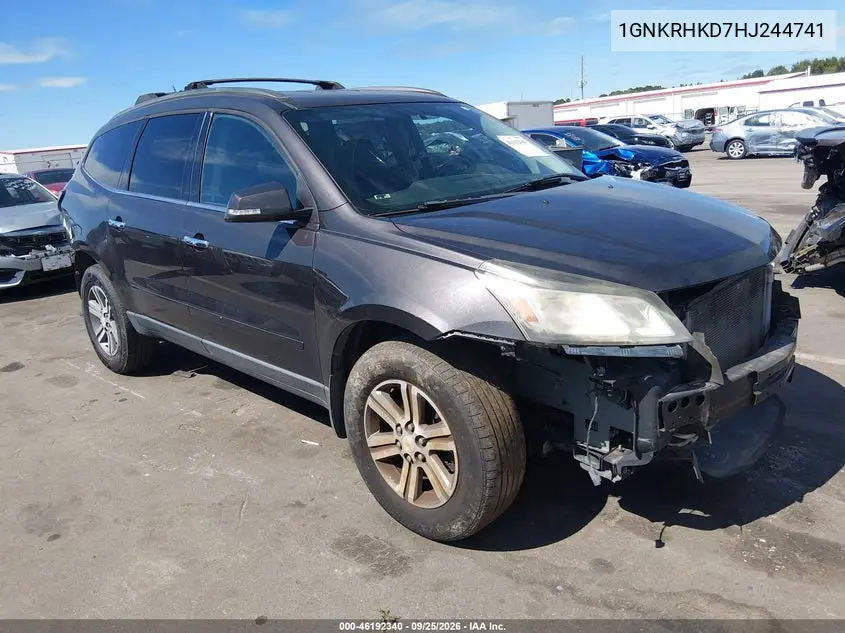 CHEVROLET TRAVERSE 2017, VIN 1GNKRHKD7HJ244741